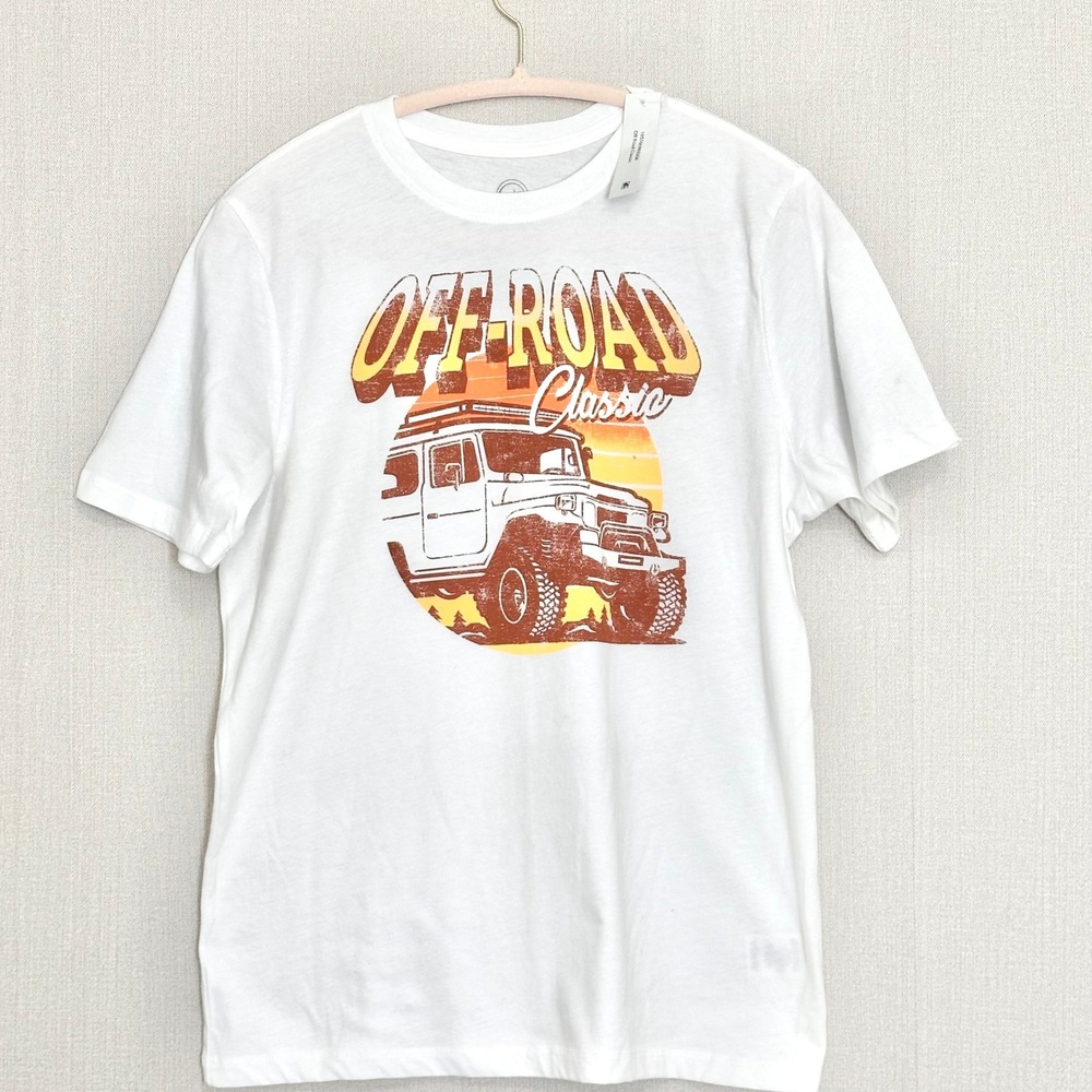 Wonder Nation Off-Road Classic Graphic Tee White XXL 18 Boys Retro SUV Sunset